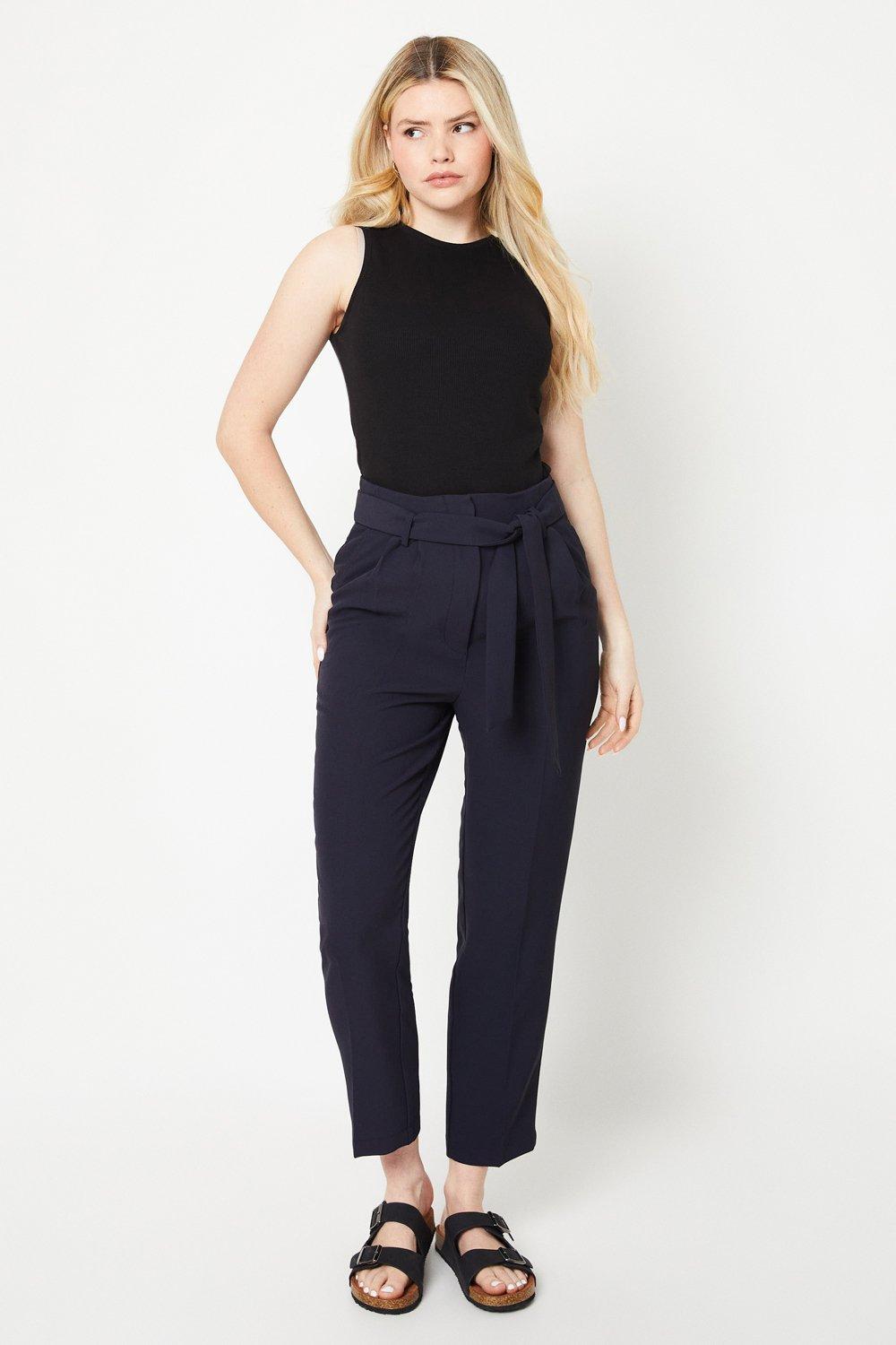 Trousers | Paperbag Belted Tailored Trouser | Dorothy Perkins