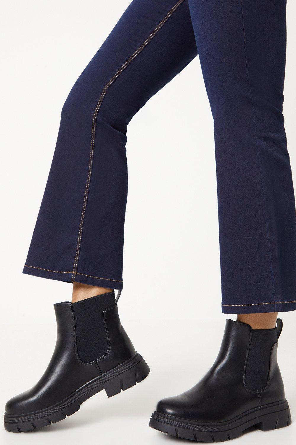 Faith Anais Elastic Gusset Chunky Chelsea Boots