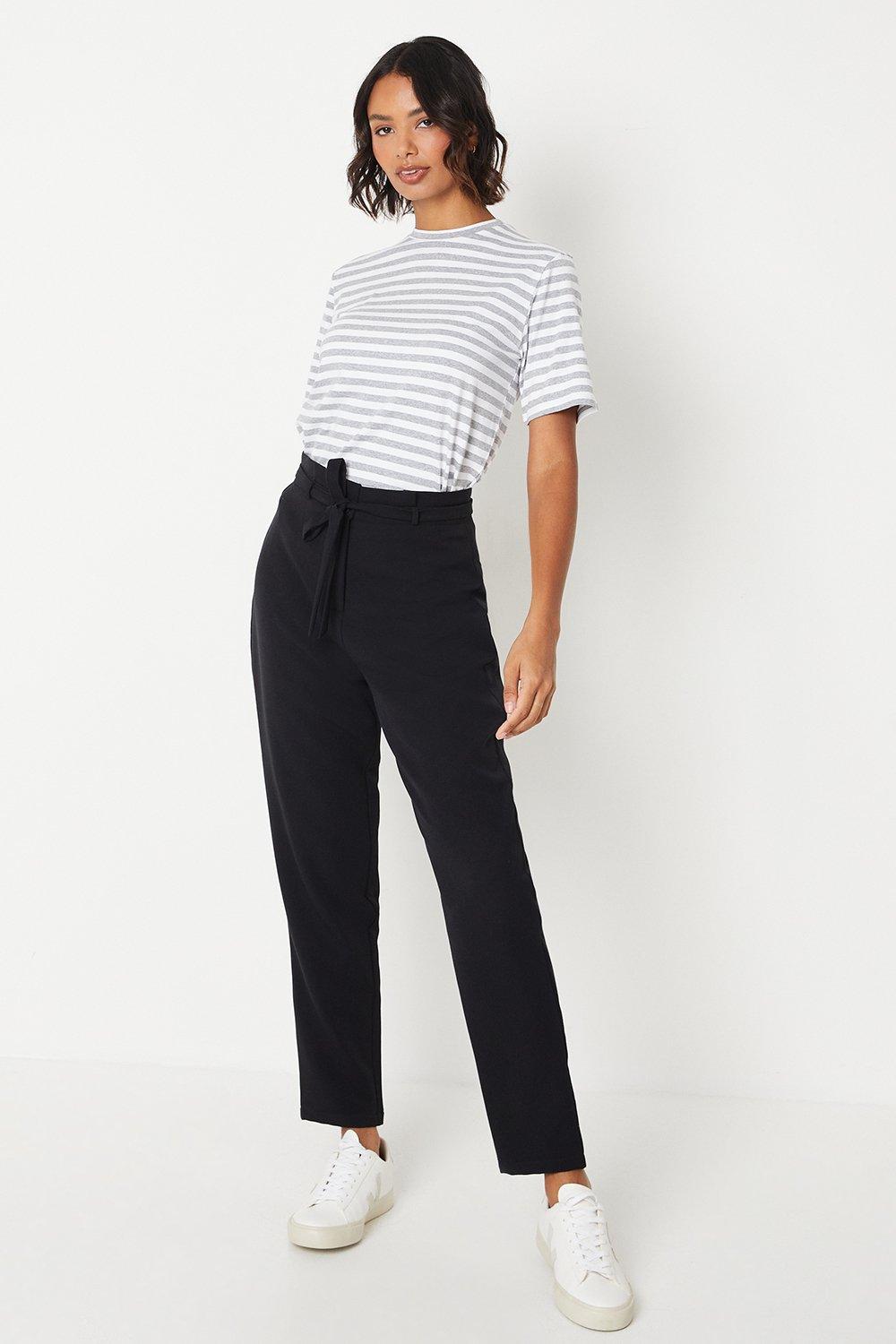 Trousers | Belted Waist Tapered Trouser | Dorothy Perkins