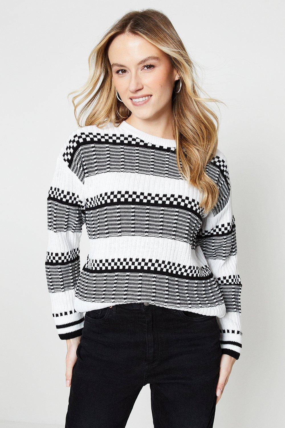 Jumpers & Cardigans | Stripe Stitch Detail Knitted Jumper | Dorothy Perkins
