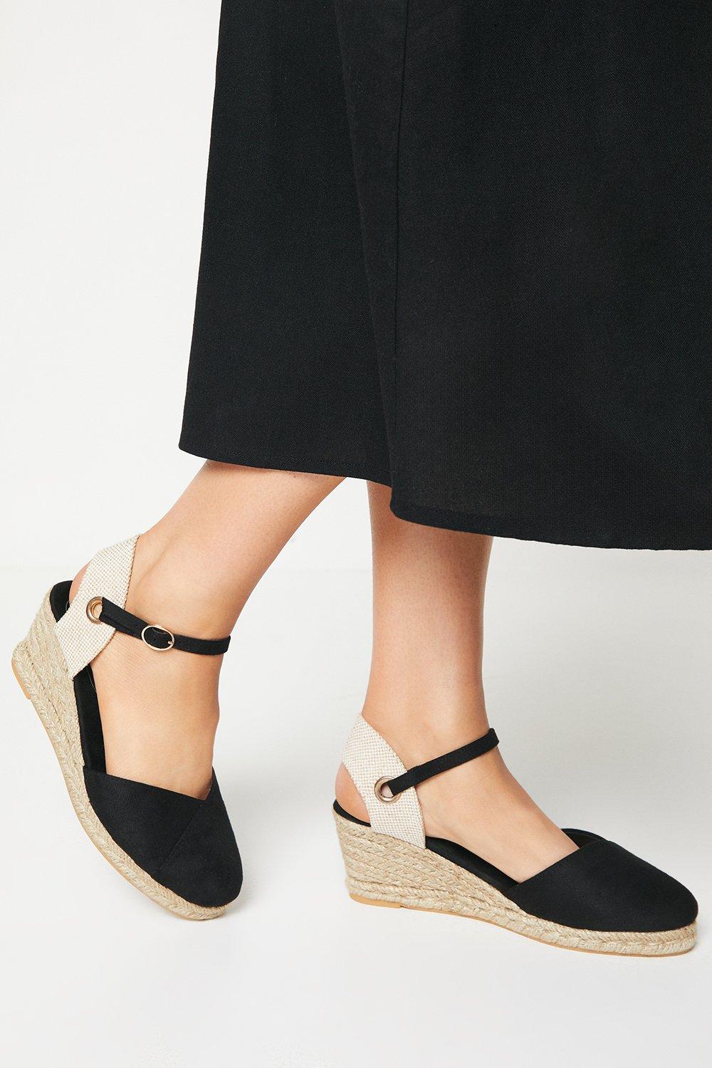 mid heel espadrille wedges