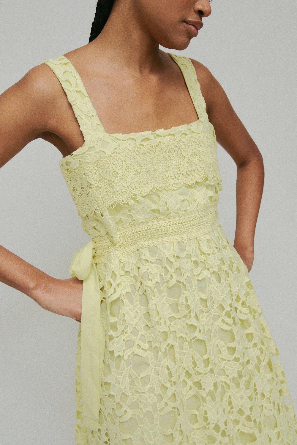 Dorothy perkins yellow lace dress sale