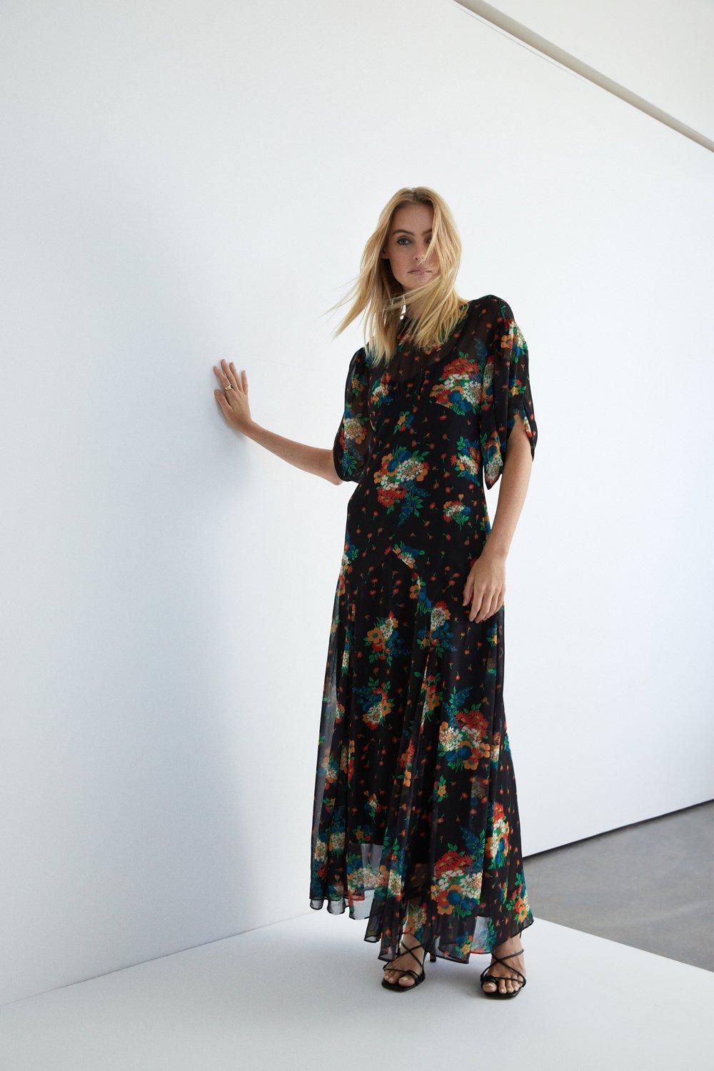 Petite Floral Chiffon Maxi Dress