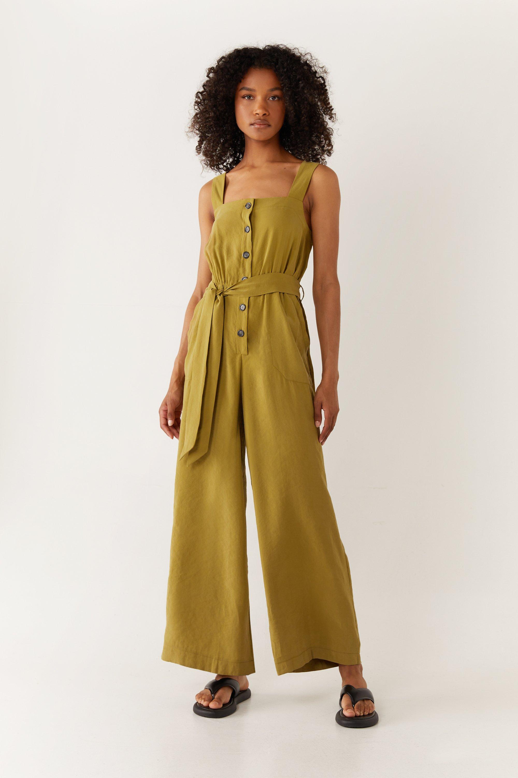 Yellow sales jumpsuit petite