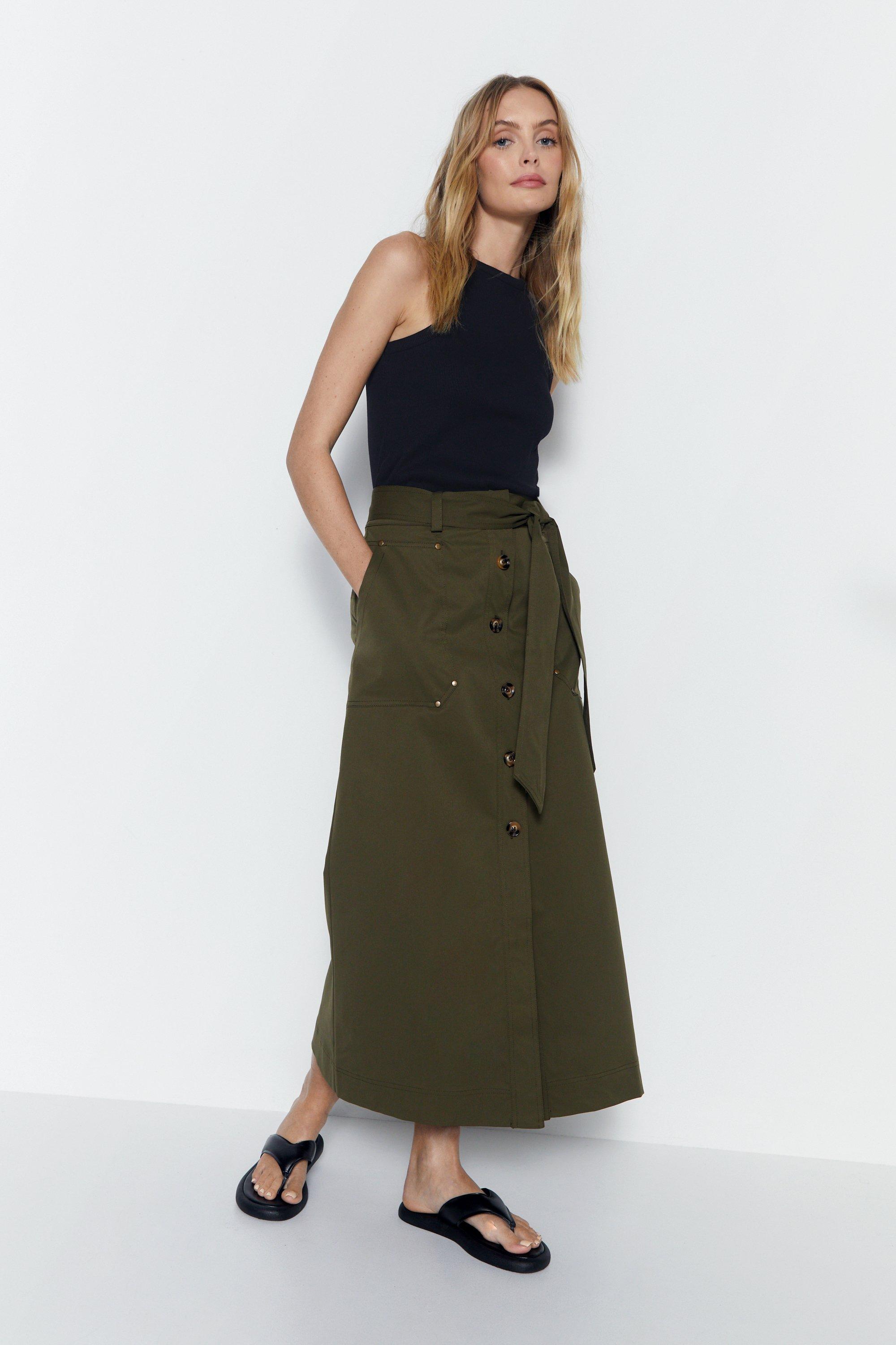 Khaki skirt hotsell dorothy perkins