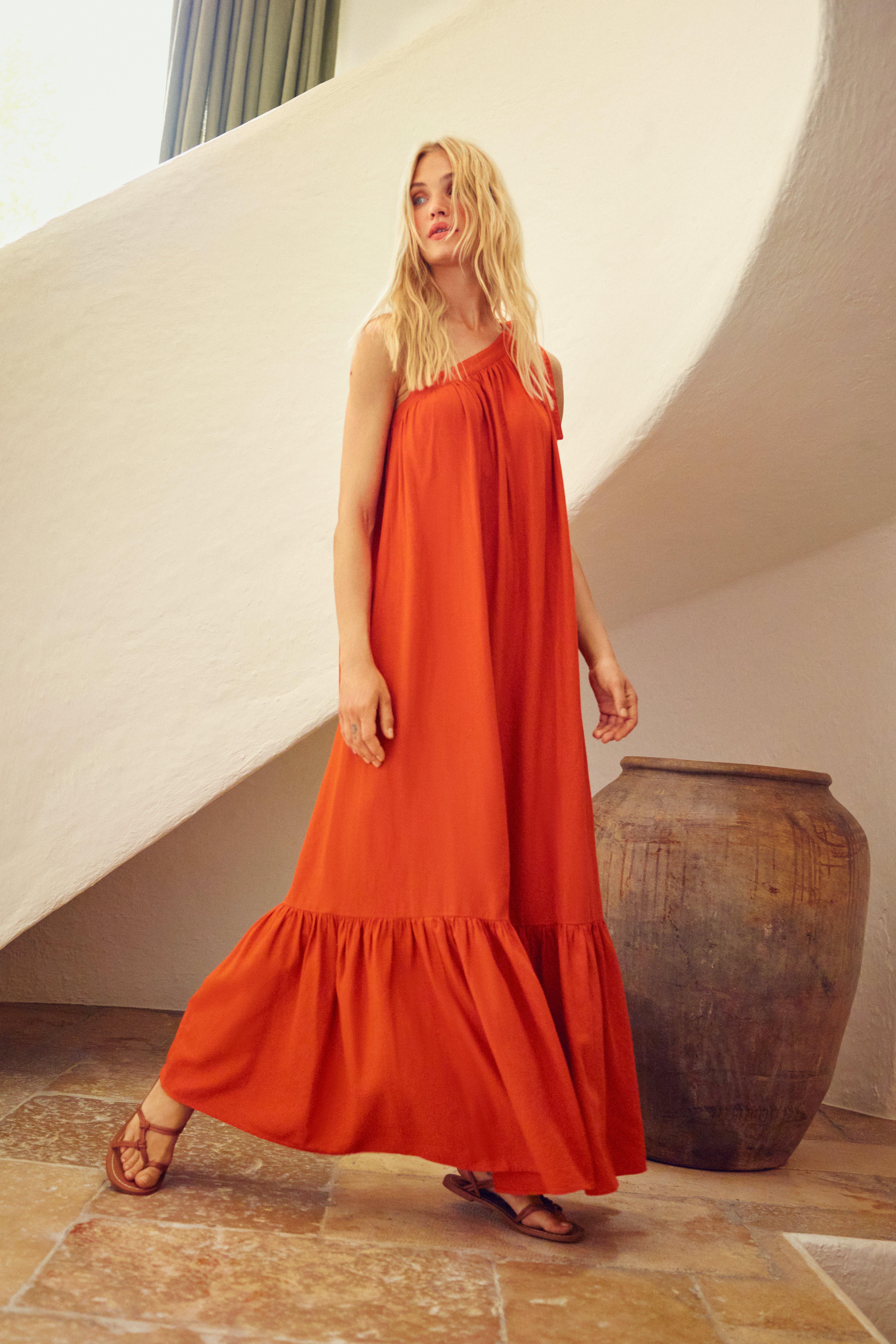 Dorothy perkins clearance orange maxi dress