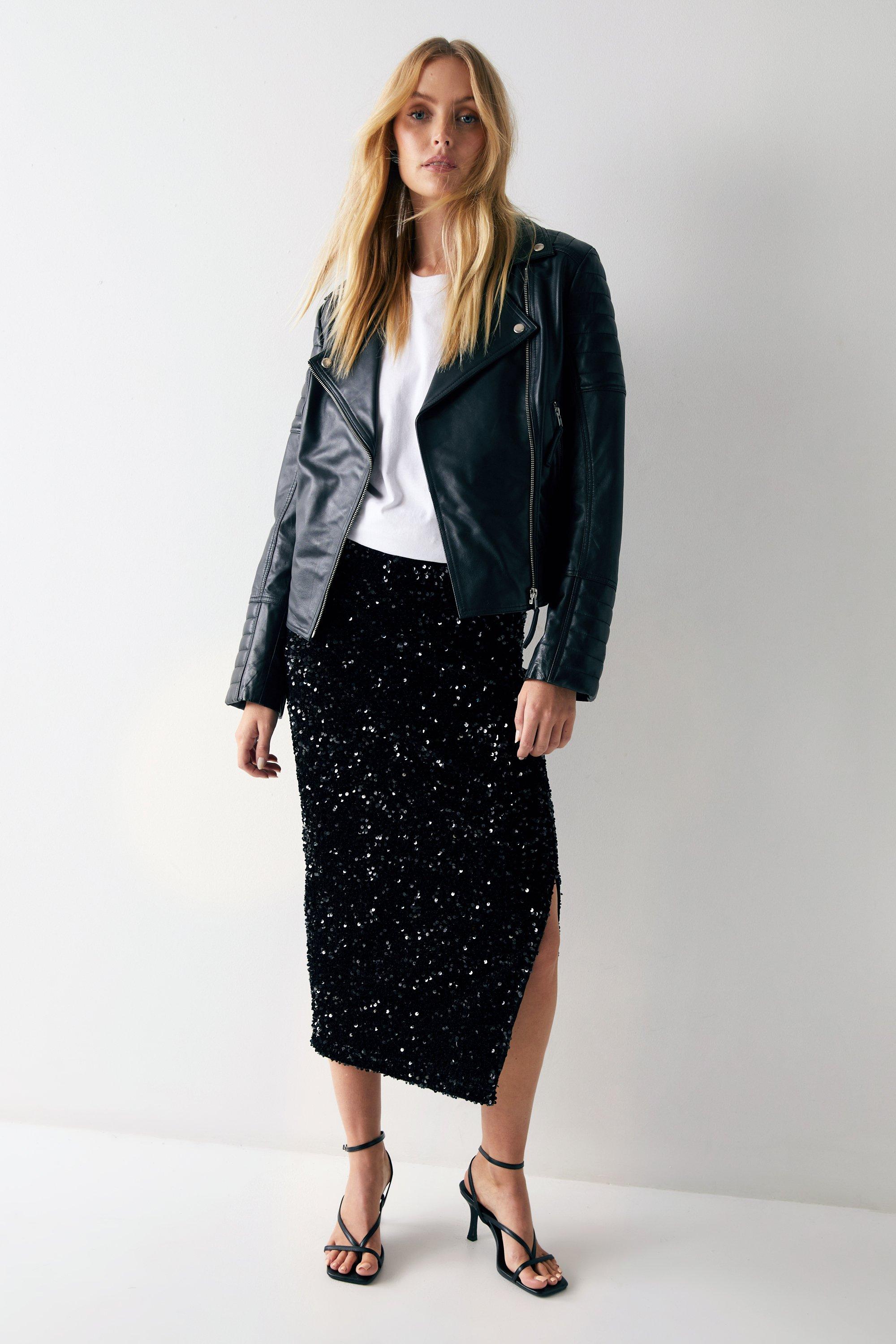 Dorothy perkins velvet shop sequin pencil skirt