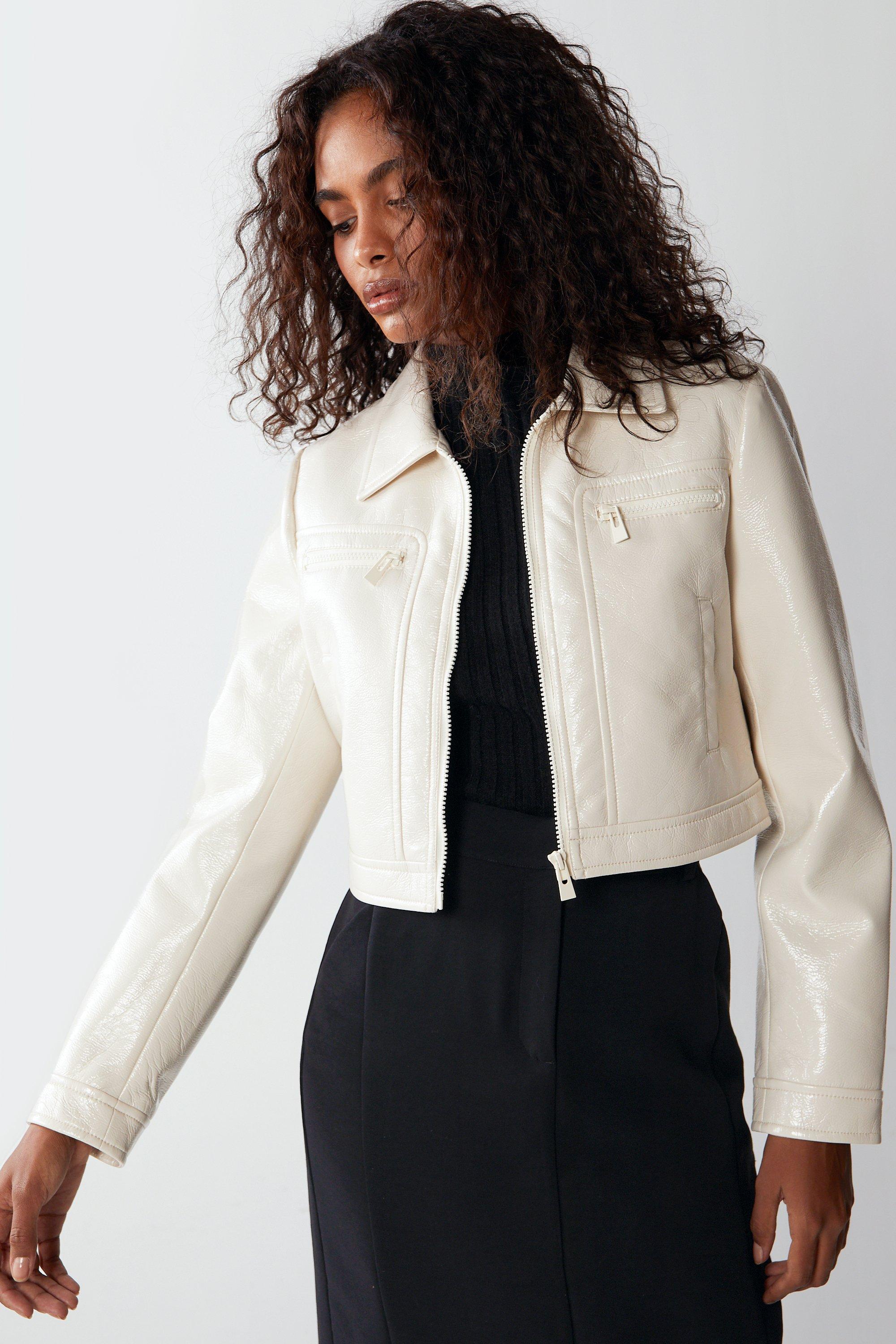 Ivory hot sale cropped jacket