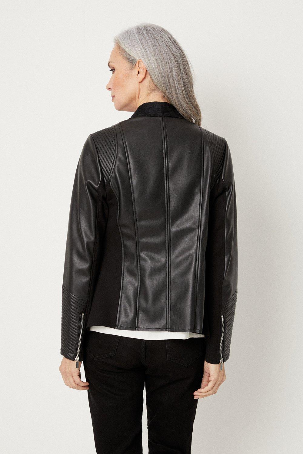 Wallis black on sale faux leather jacket