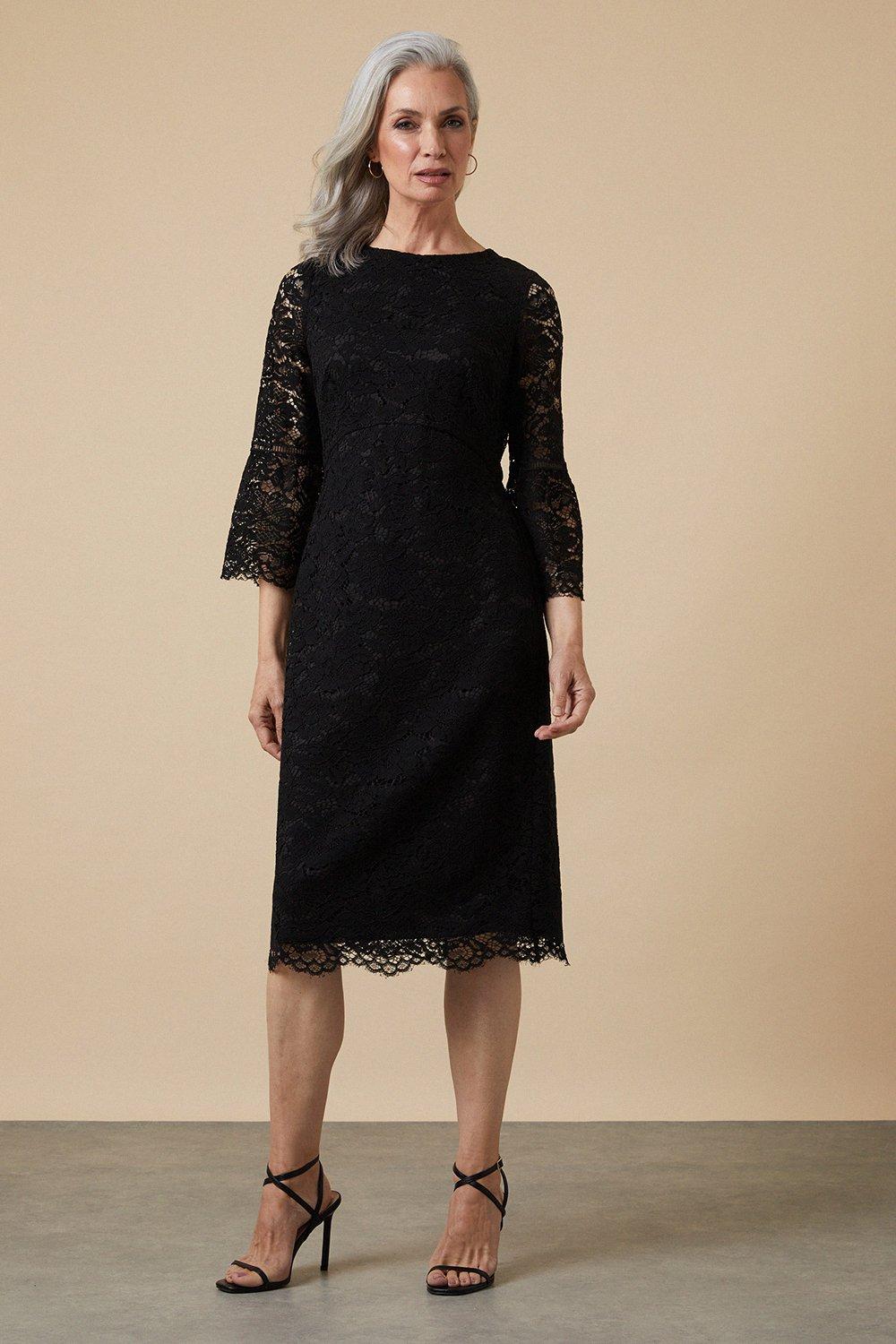 Dresses | Lace Flare Sleeve Pencil Dress | Wallis