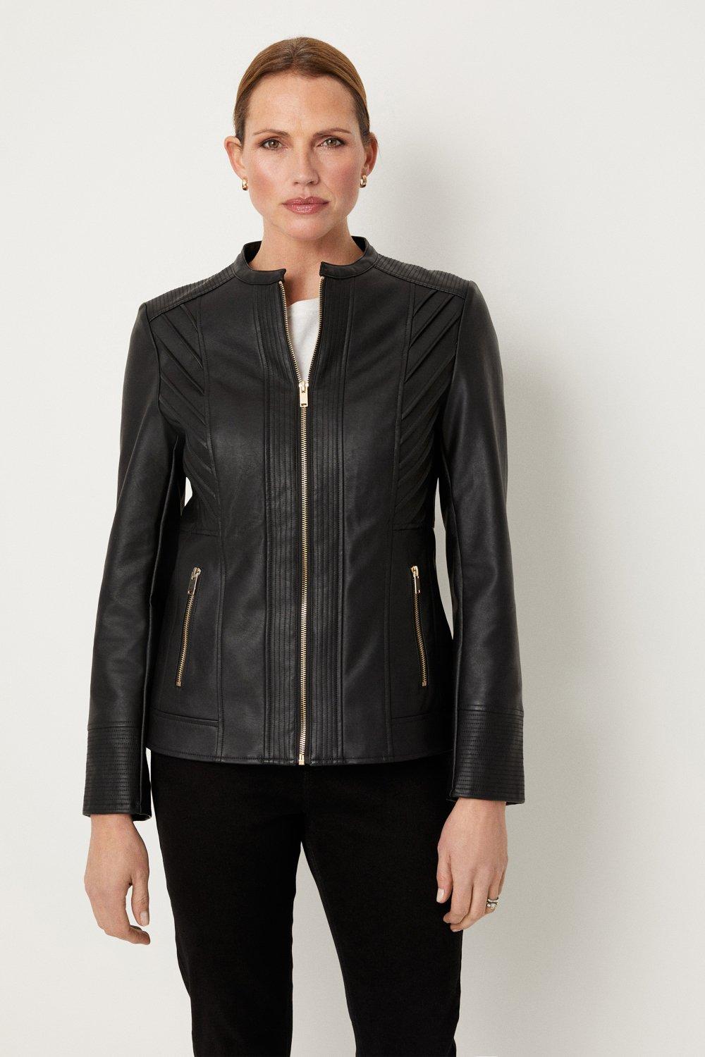 Wallis petite cheap faux leather jacket