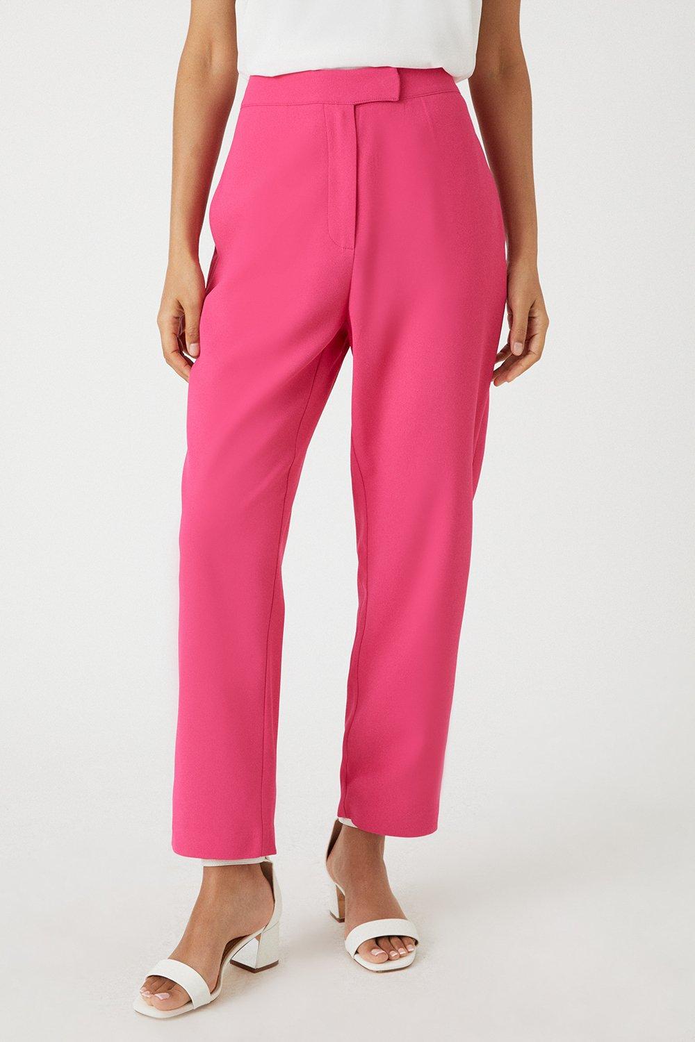 Trousers | Petite Pink Tapered Trousers | Wallis