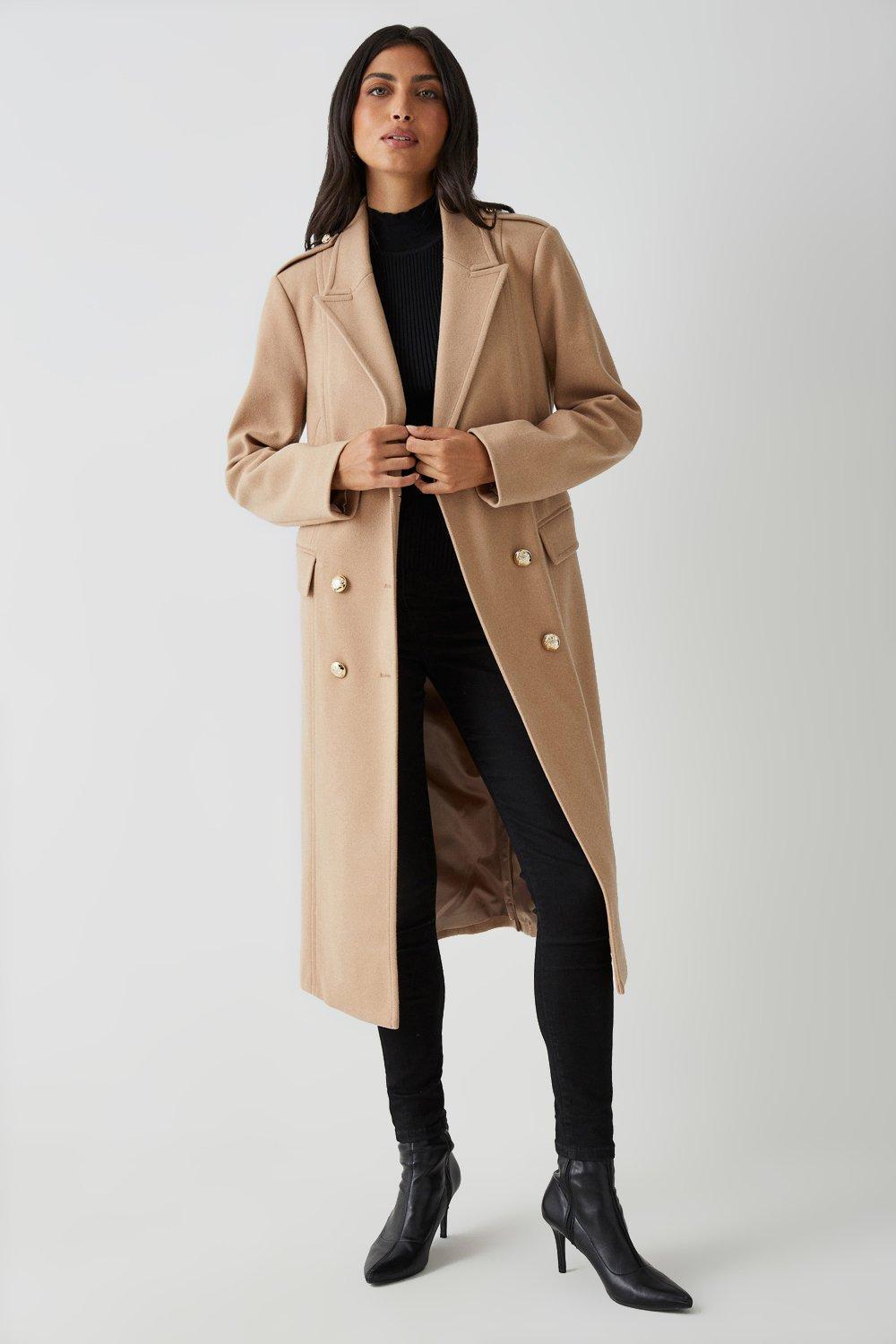 Double breasted military clearance coat