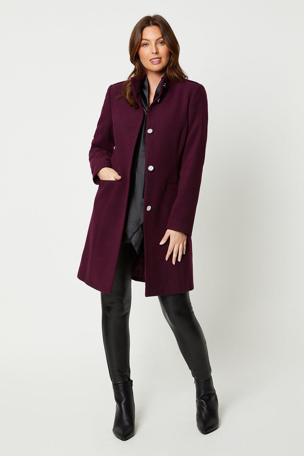 Wallis funnel hotsell neck coat