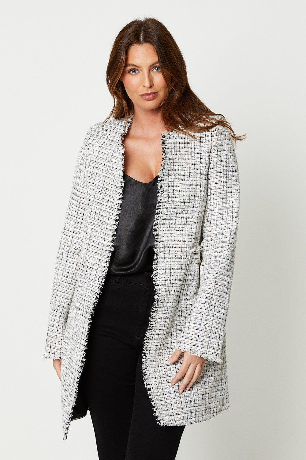 Tweed discount longline blazer