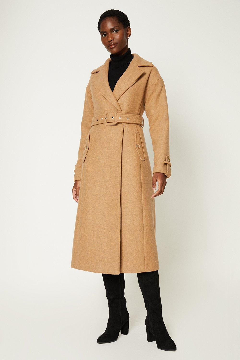 Camel Belted Long Coat