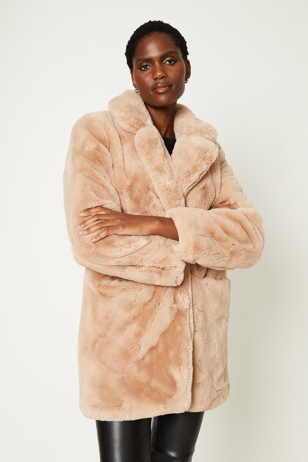 Lipsy essential faux fur cheap jacket