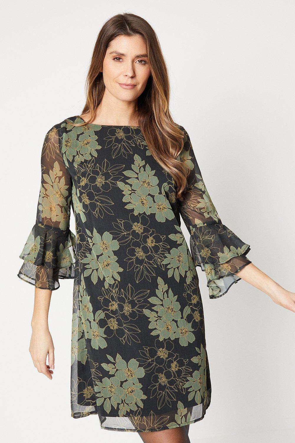 Dresses | Flute Sleeve Shift Dress | Wallis