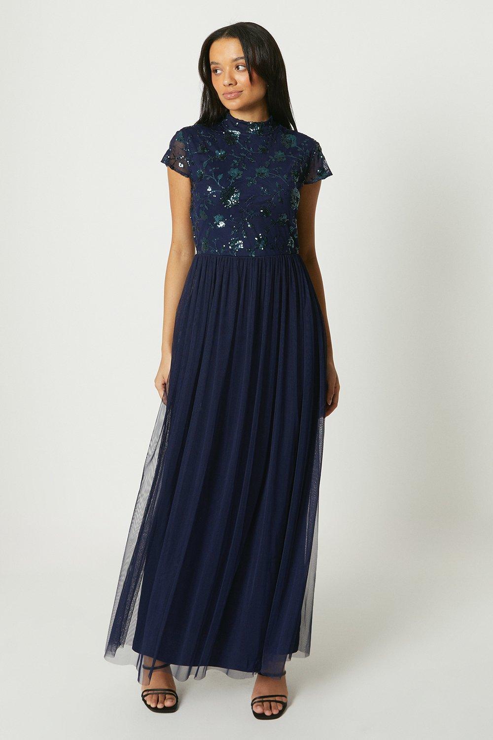 Maxi dress hotsell with cap sleeves