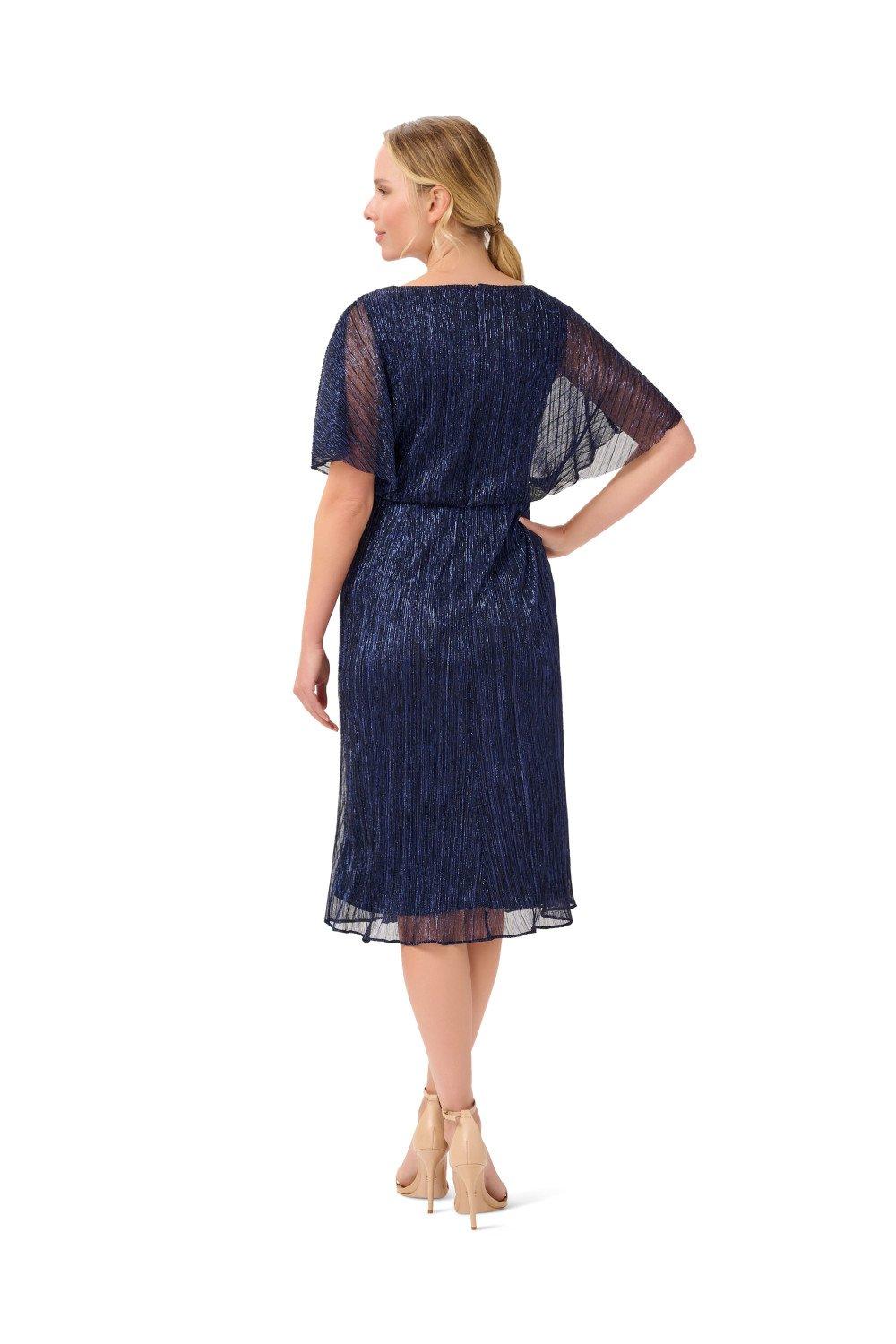 Dresses Metallic Crinkle Midi Dress Adrianna Papell