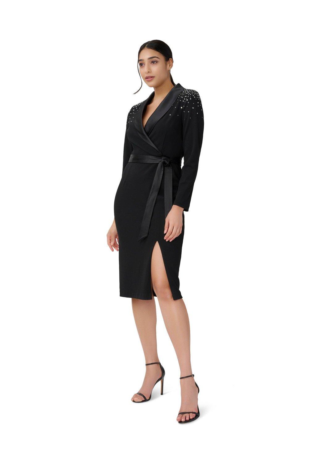 Dresses Embellished Tuxedo Midi Dress Adrianna Papell