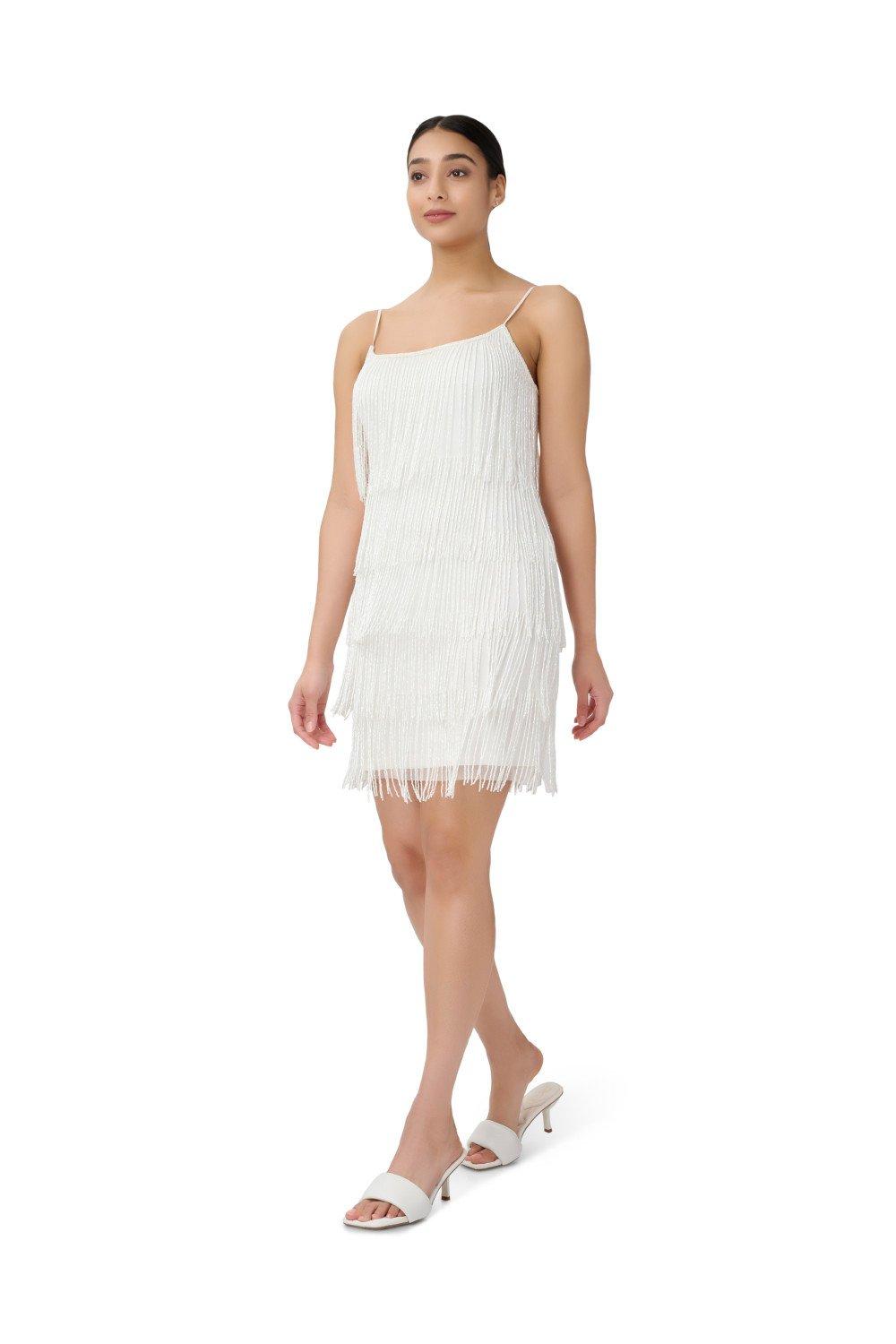 Dresses Beaded Fringe Dress Adrianna Papell