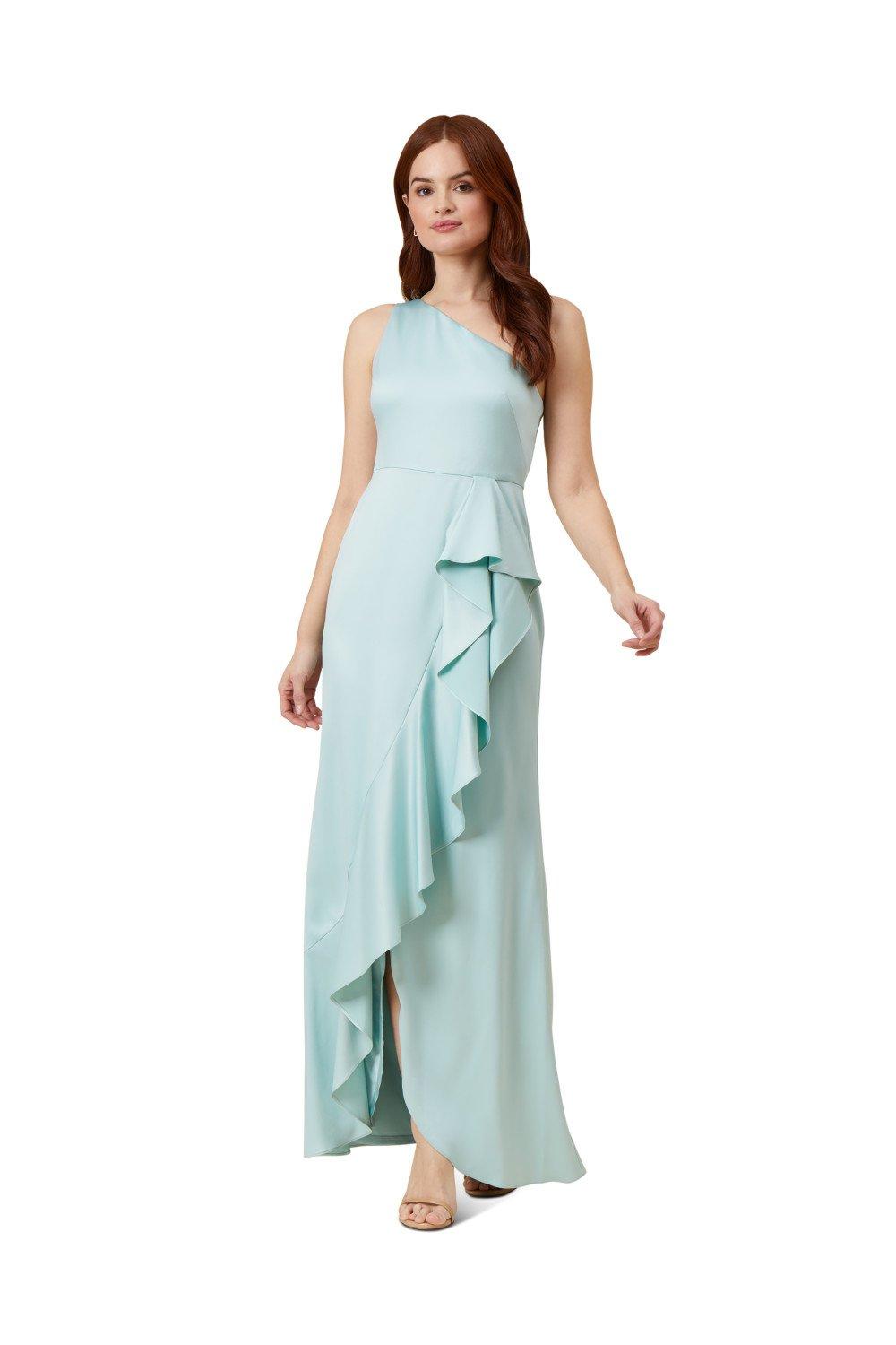 Adrianna papell one hot sale shoulder crepe gown