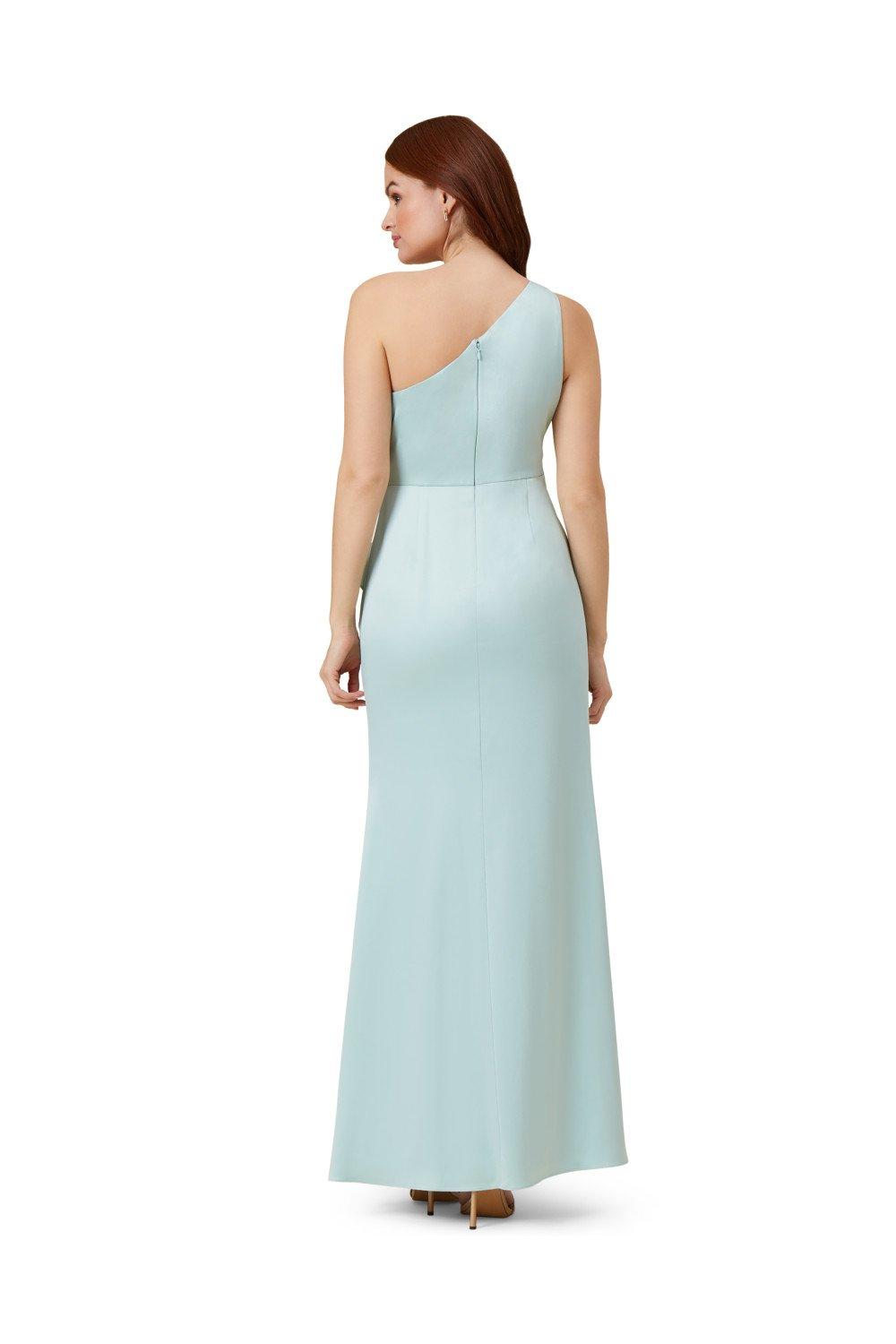 Dresses Satin Crepe One Shoulder Gown Adrianna Papell