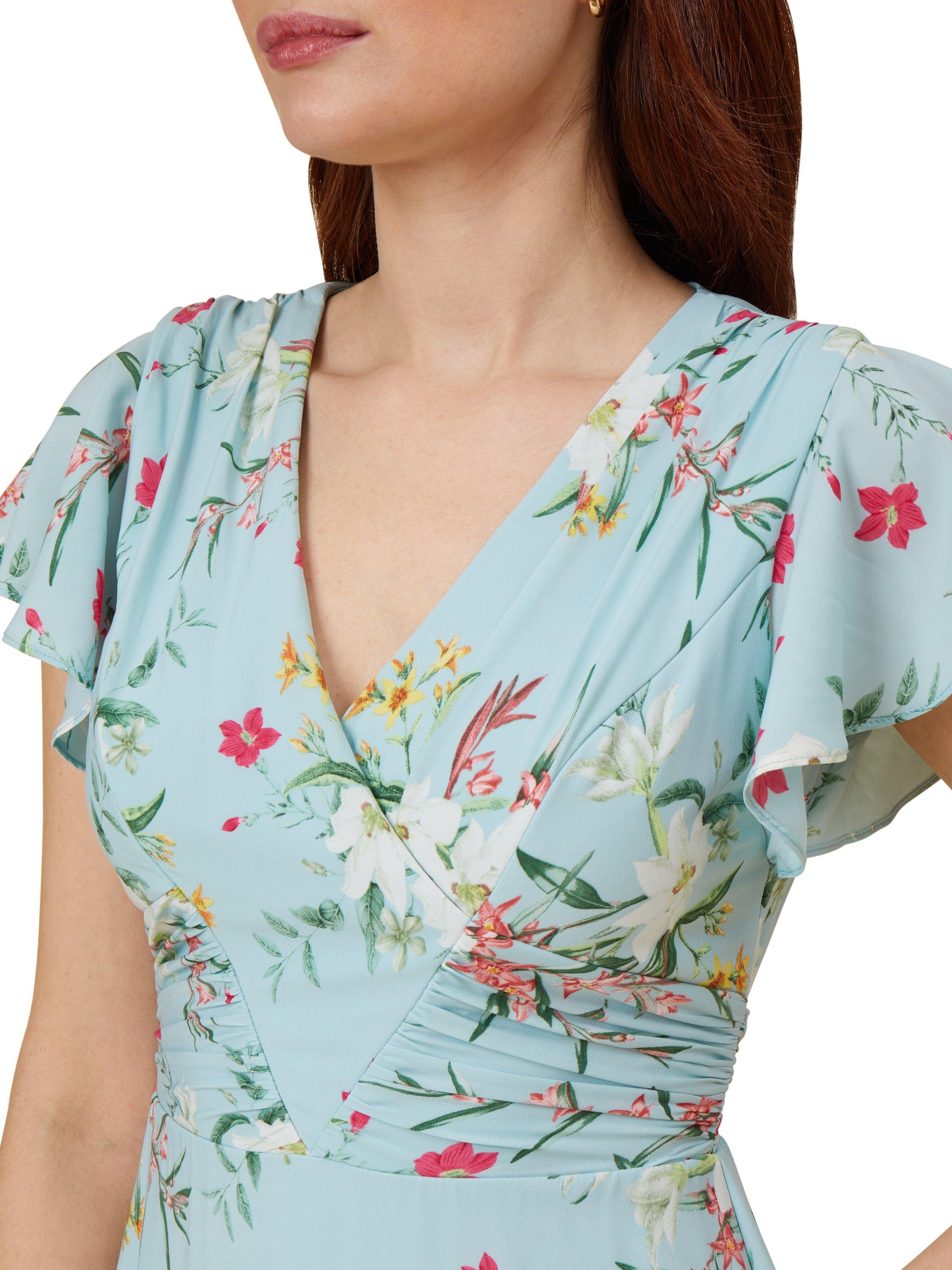 Dresses Floral Print Tie Back Dress Adrianna Papell