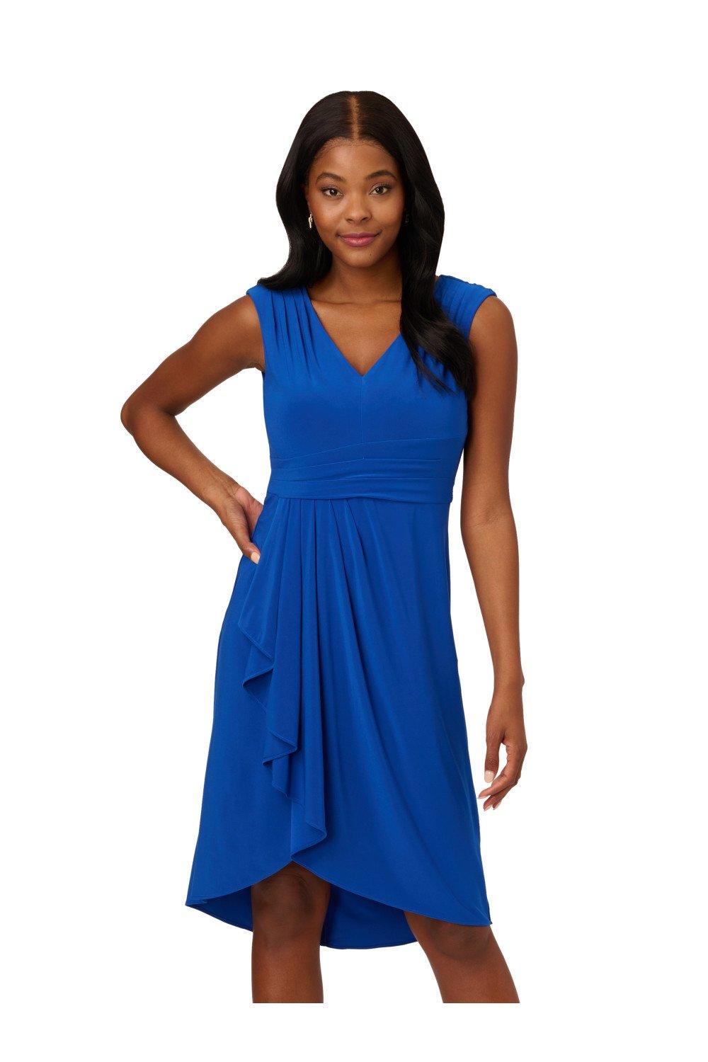 Dresses Draped Jersey Asymmetric Dress Adrianna Papell