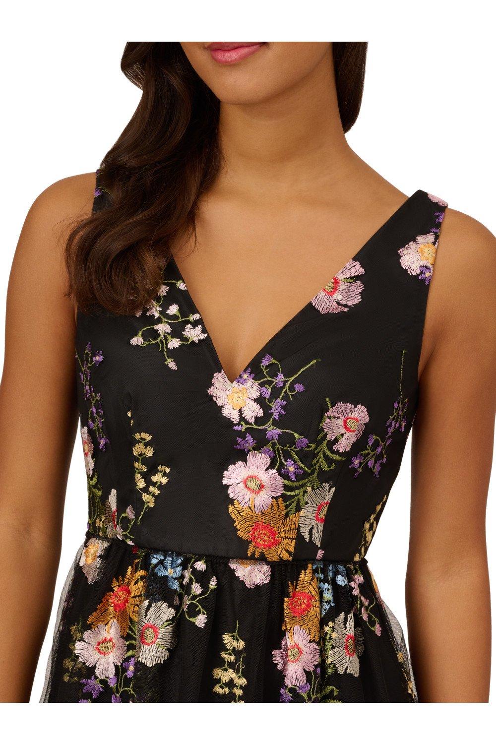 Dresses Embroidered High Low Dress Adrianna Papell