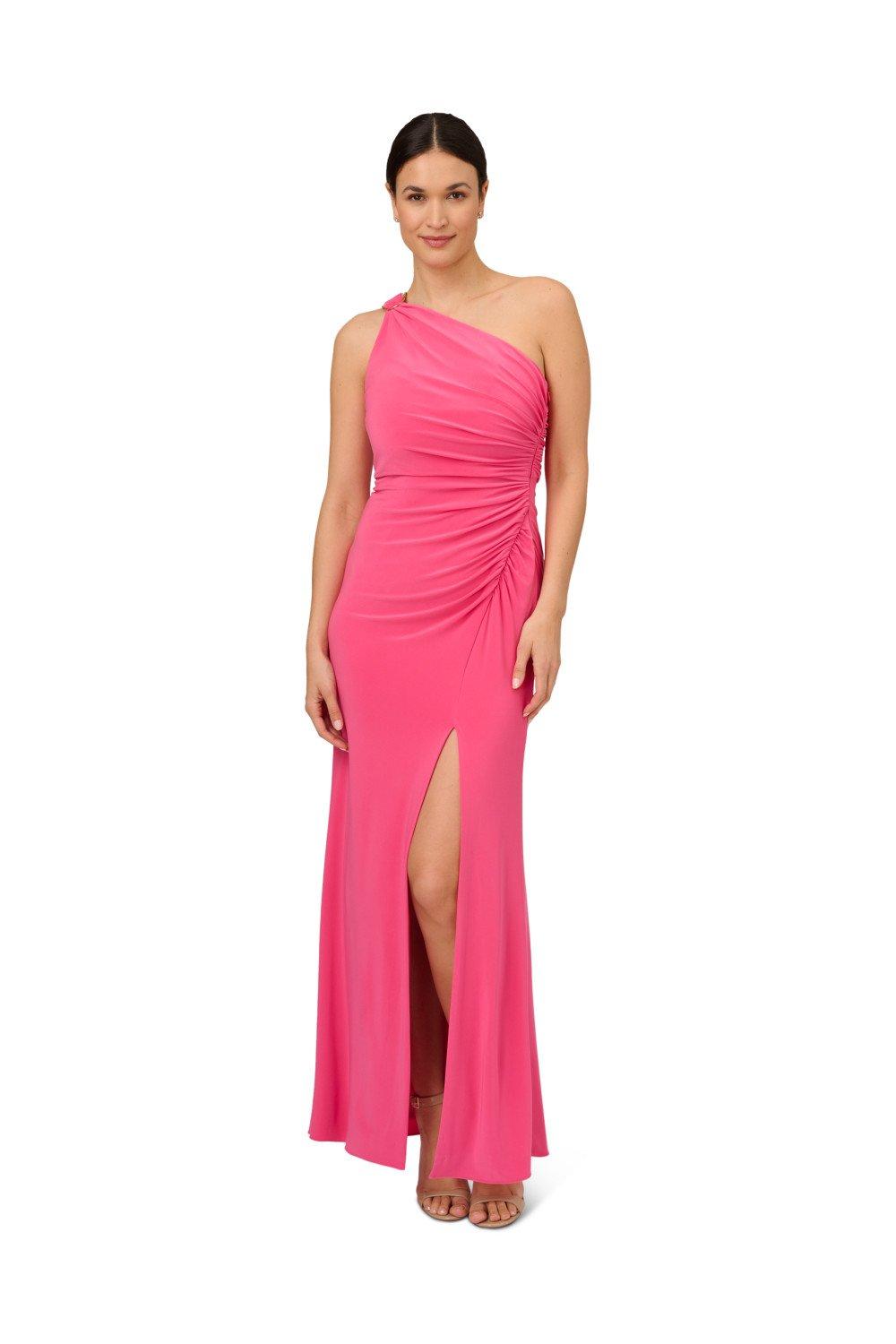 Dresses One Shoulder Jersey Gown Adrianna Papell