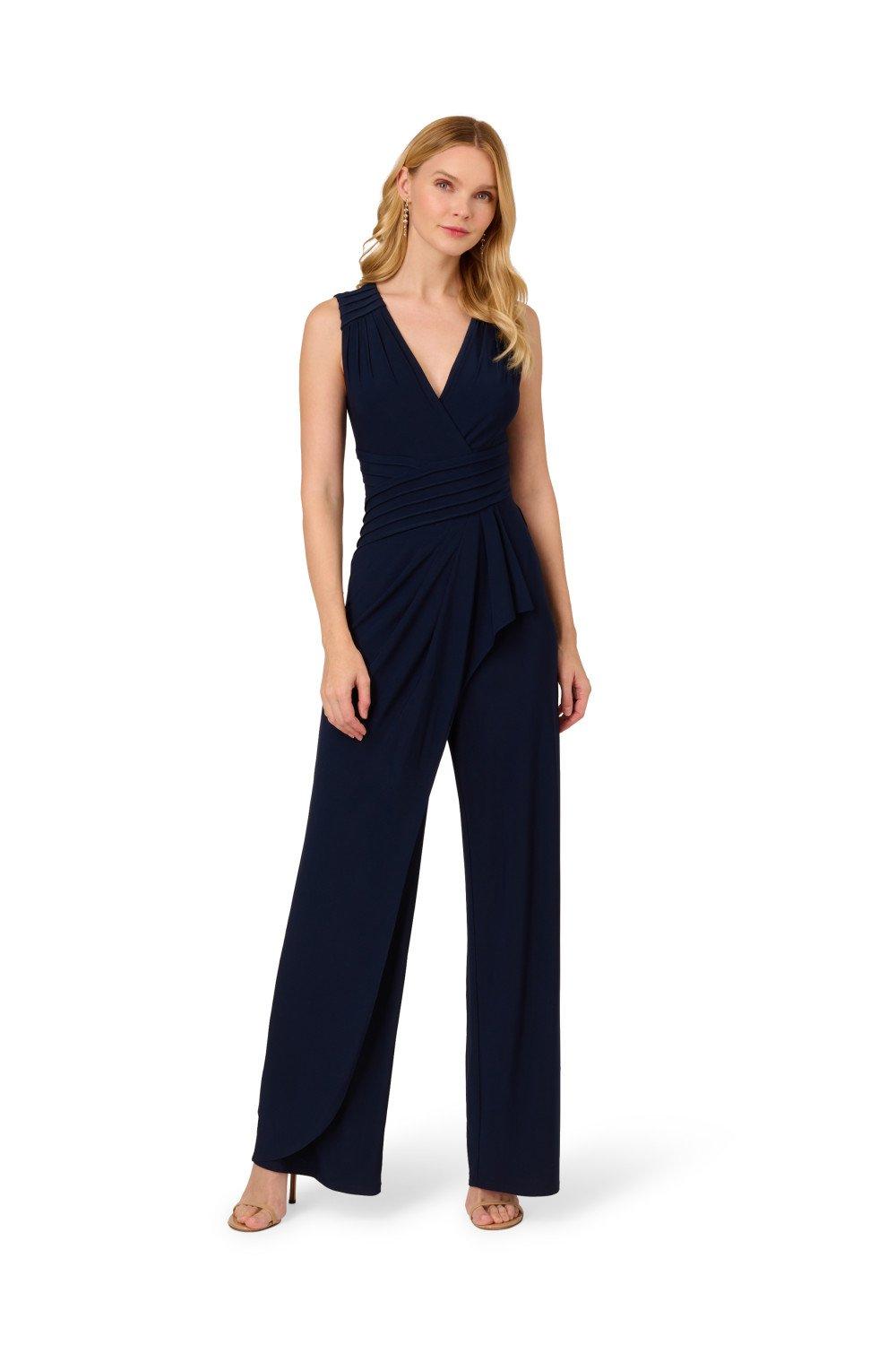 Dresses Pintuck Jersey Jumpsuit Adrianna Papell