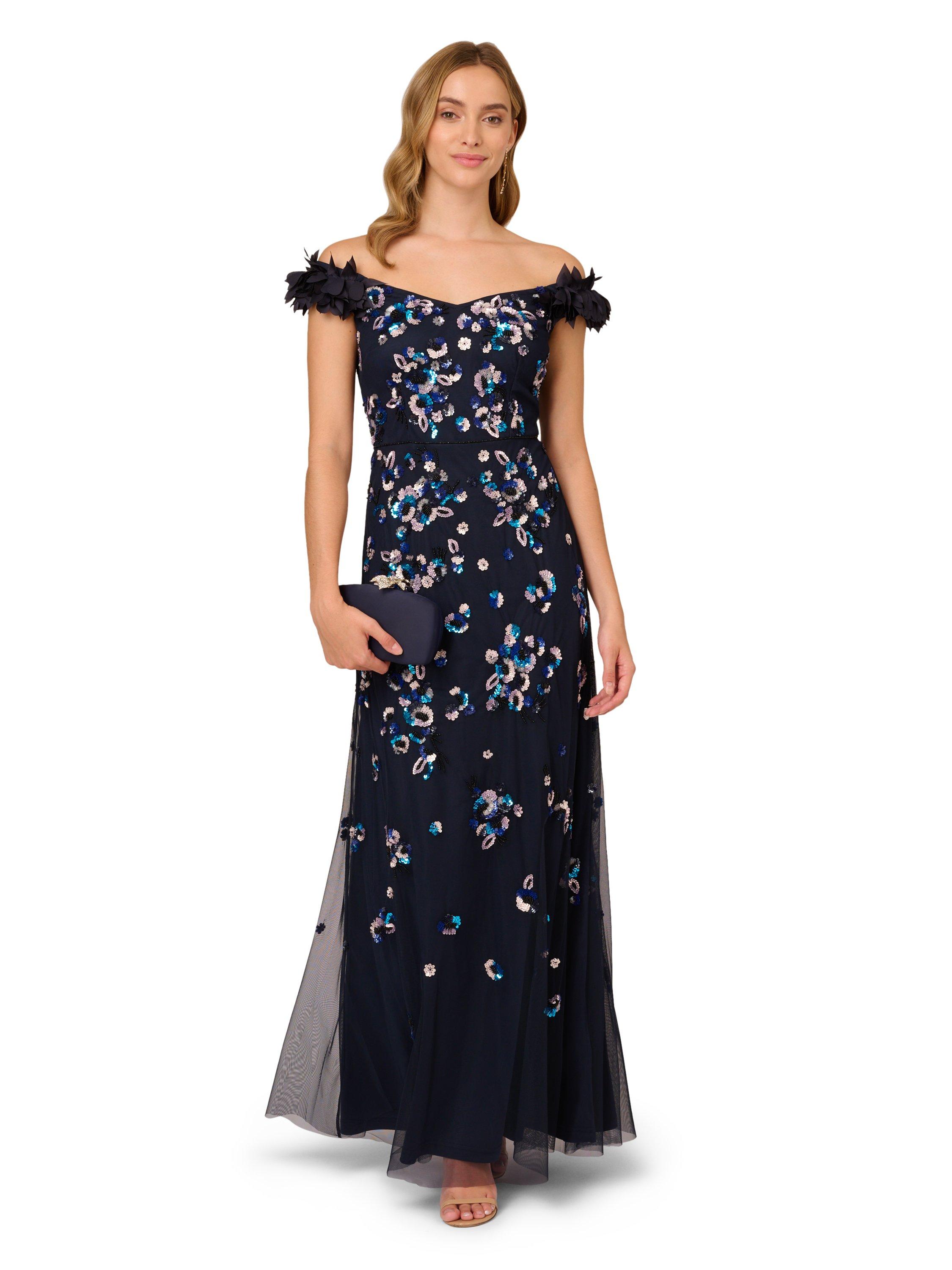 Dresses Off Shoulder Beaded Gown Adrianna Papell