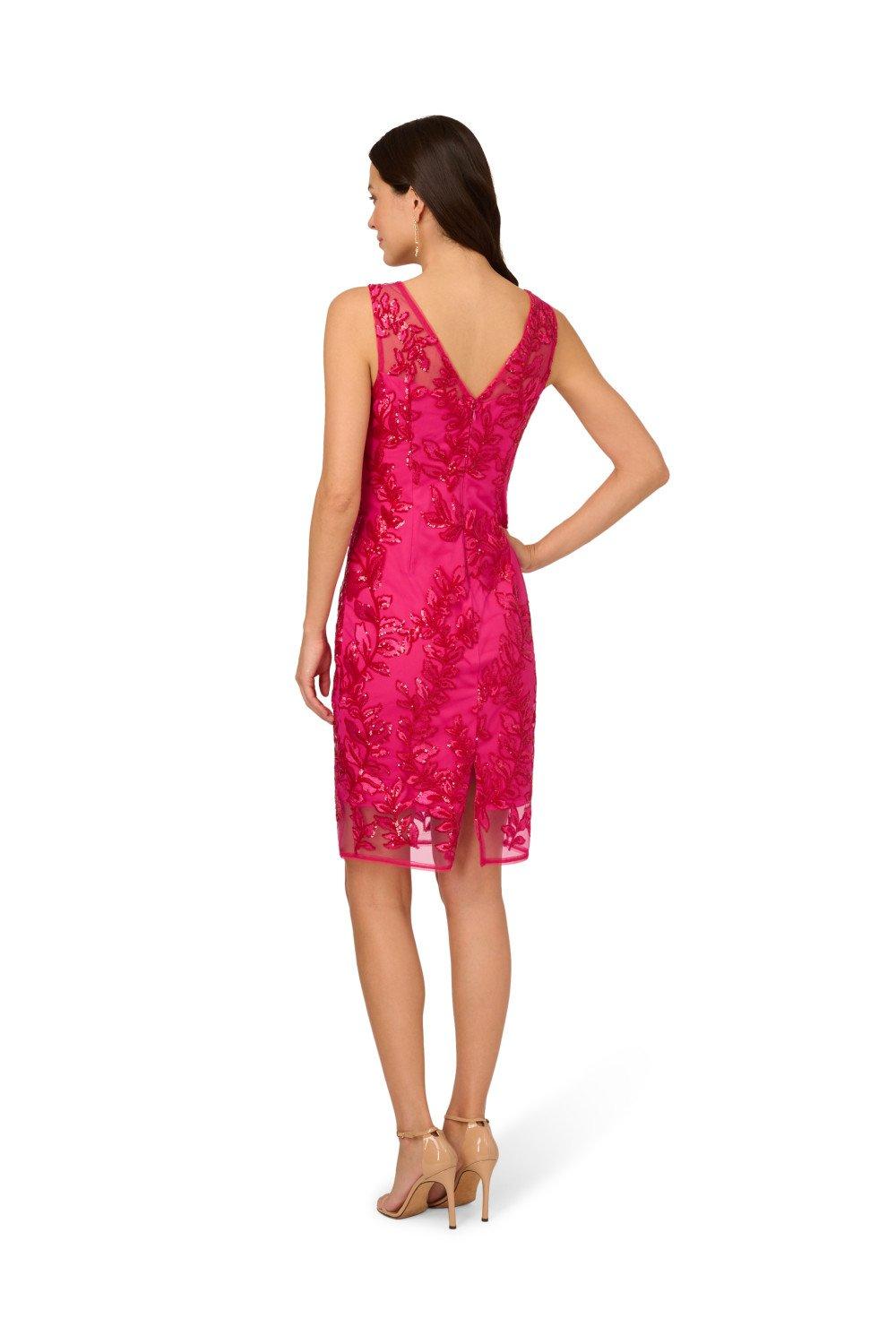 Dresses Sequin Leaf Sheath Dress Adrianna Papell