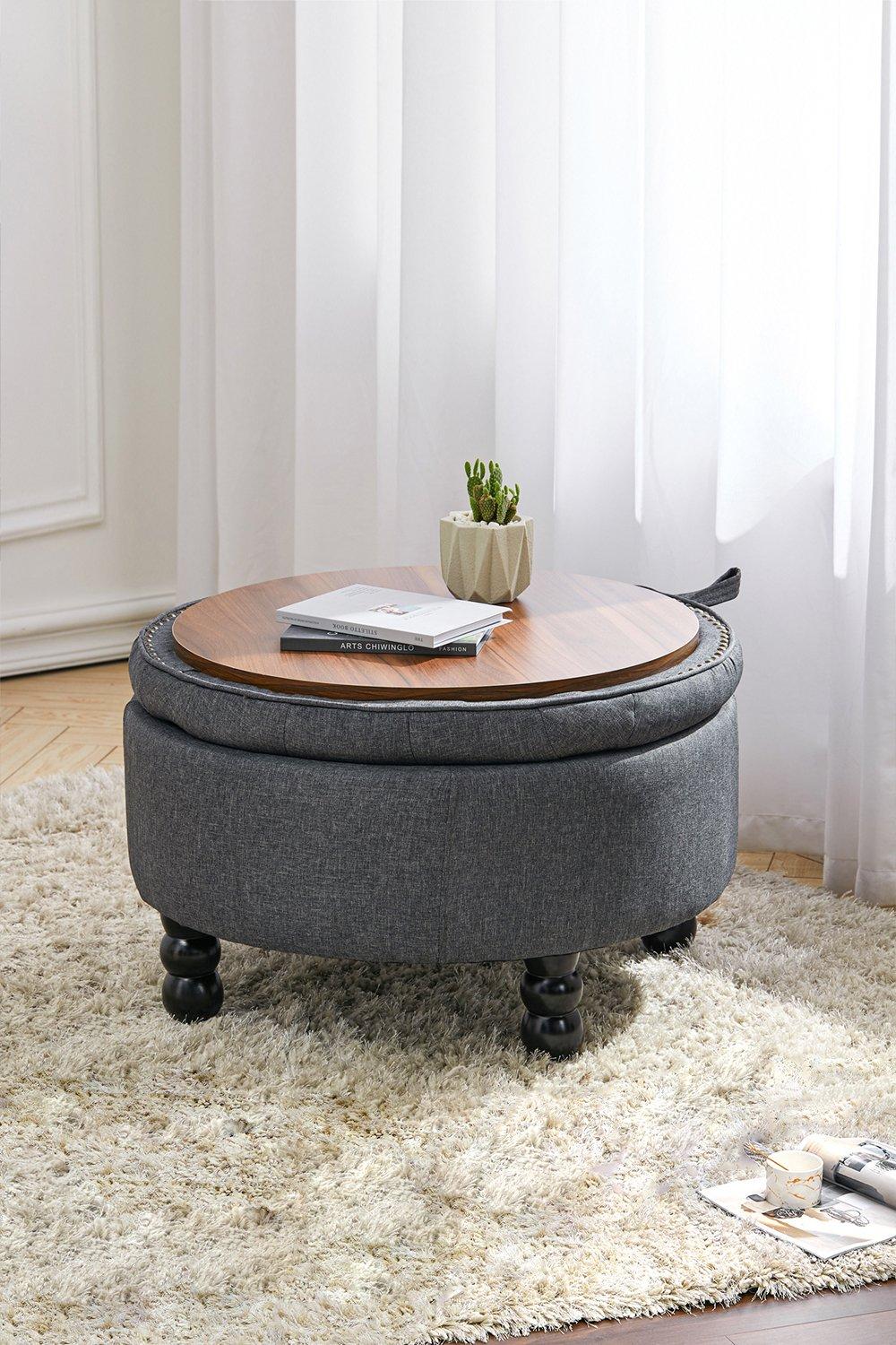 Round ottoman deals cocktail table