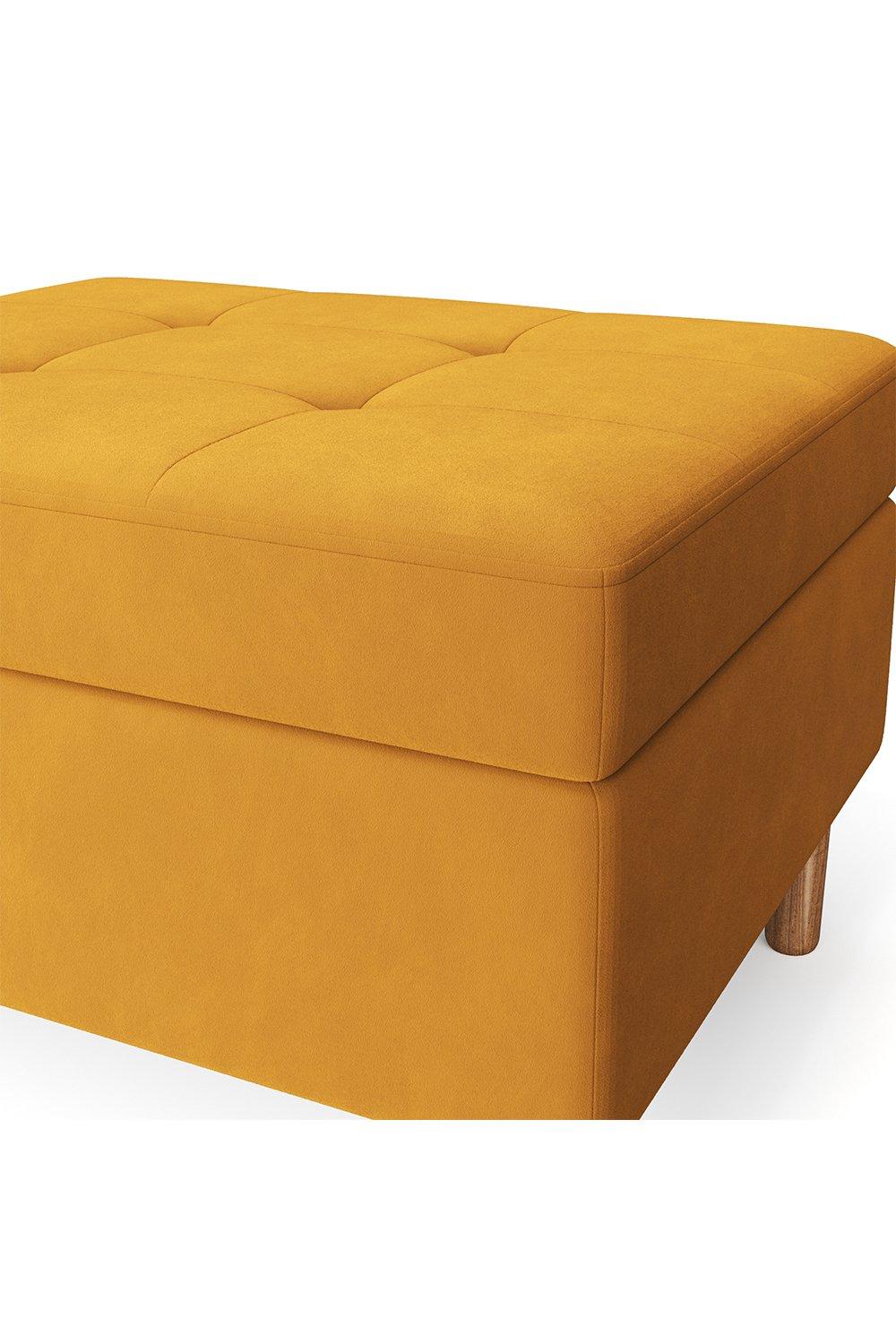 Ledger tufted store storage ottoman