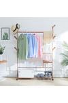Living and Home Bamboo Clothes Rack with Bottom Shelf thumbnail 2