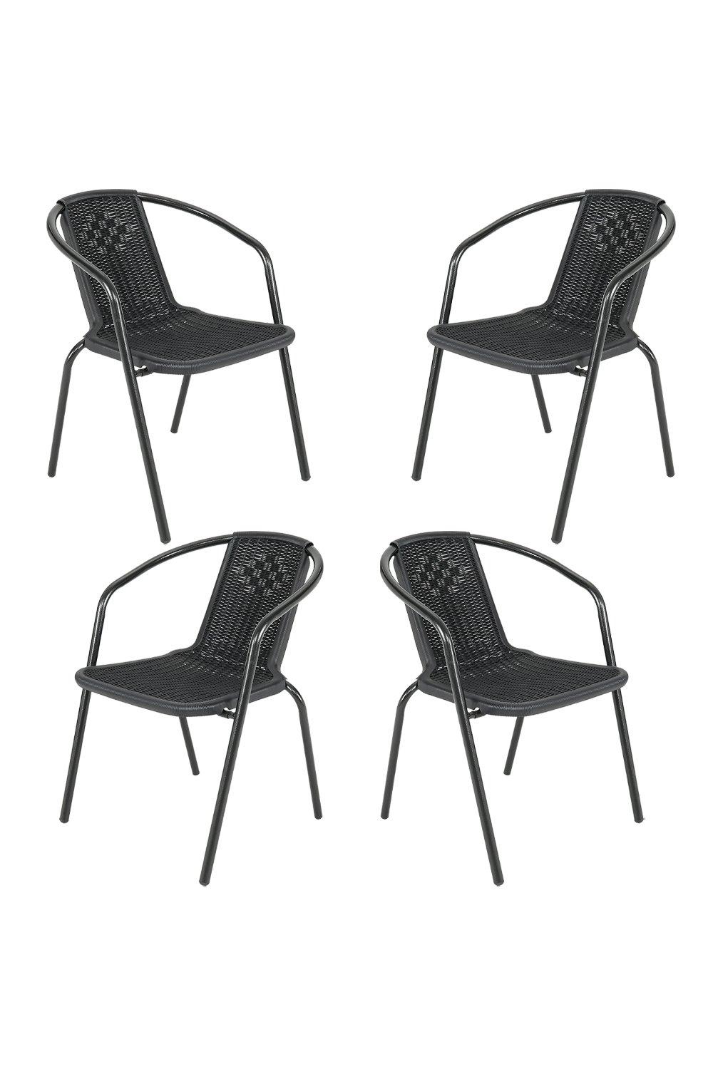 Grey rattan stacking online garden chairs