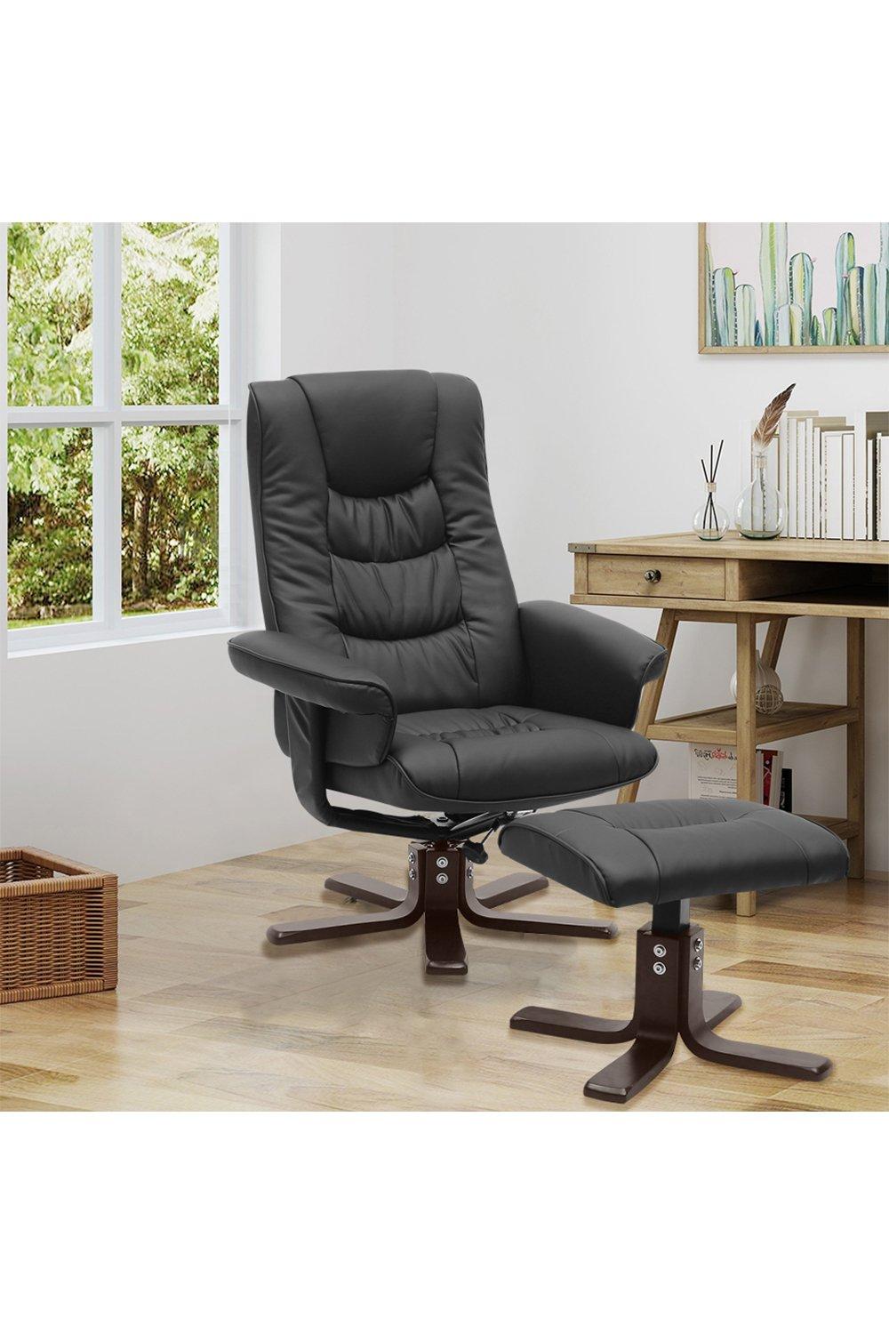 Swivel recliner deals with footstool