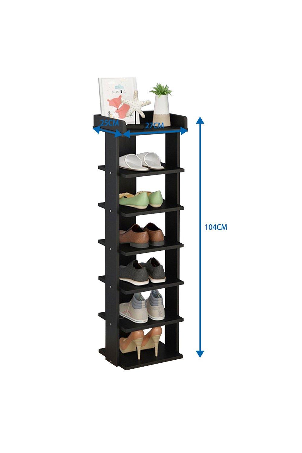 Storage  7 Tiers Shoe Rack Organizer Storage Stand Wooden Shoes