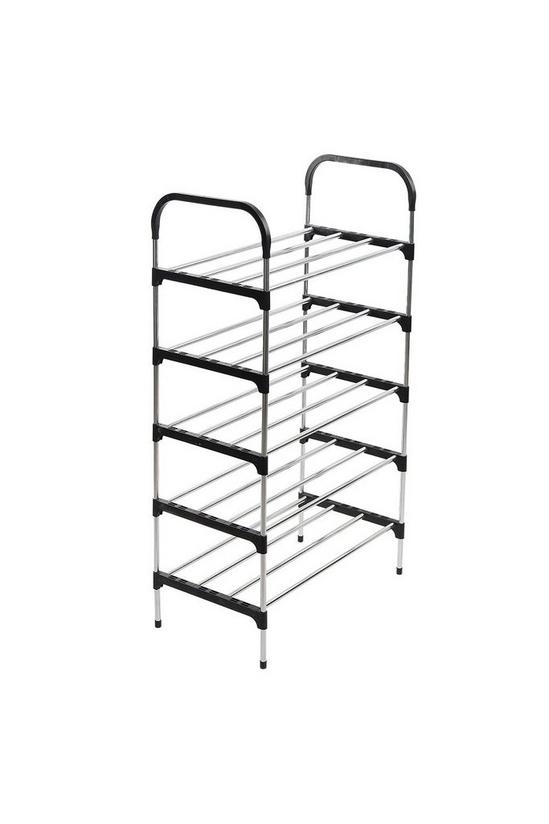 Living and Home 5 Tiers Shoe Rack Organizer Stainless Steel Stackable Space Saving Shoes Shelf 4