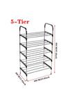 Living and Home 5 Tiers Shoe Rack Organizer Stainless Steel Stackable Space Saving Shoes Shelf thumbnail 6