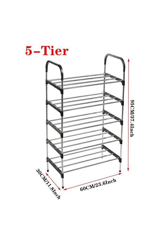 Living and Home 5 Tiers Shoe Rack Organizer Stainless Steel Stackable Space Saving Shoes Shelf 6
