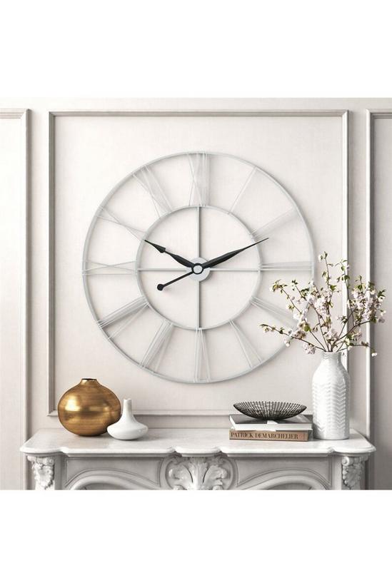 Living and Home D60cm Large Vintage Cut-Out Metal Wall Clock 1