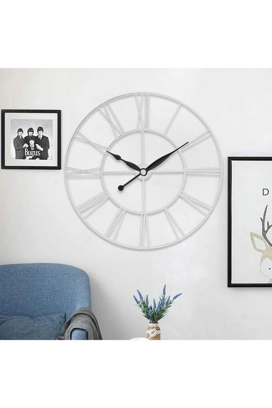Living and Home D60cm Large Vintage Cut-Out Metal Wall Clock 4