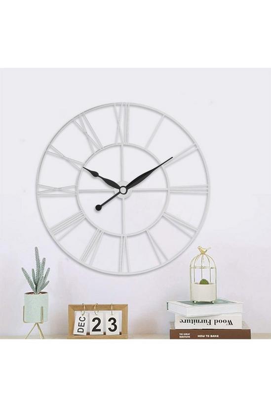 Living and Home D60cm Large Vintage Cut-Out Metal Wall Clock 5