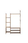 Living and Home Bamboo Clothes Rack with Storage Shelves thumbnail 3