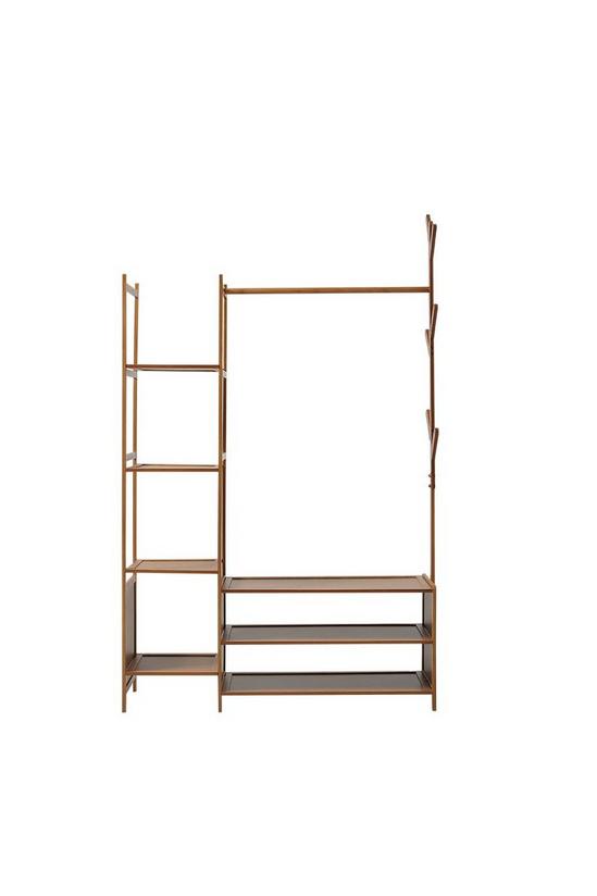 Living and Home Bamboo Clothes Rack with Storage Shelves 3