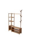 Living and Home Bamboo Clothes Rack with Storage Shelves thumbnail 4